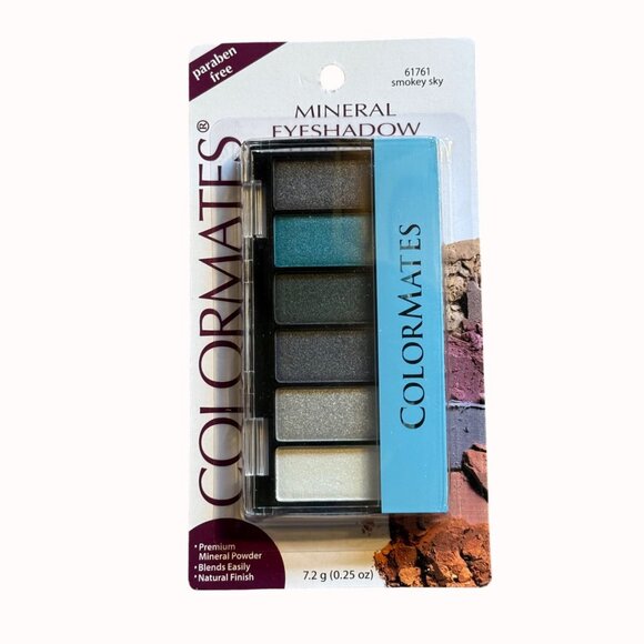 Colormates Mineral Eyeshadow Palette Smokey Sky 6 Pan Blue Grey Neutral Shades - Picture 8 of 9